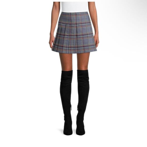 Chic Slate Grey Pleated Tennis Skirt by No Boundaries - Picture 3 of 5